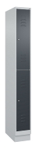 C+P Doppelstock-Spind 080310-29 Classic PLUS mit Sockel 2 Abt.250mm je 2 Fächer Drehriegel (HxBxT)1950x500x500mm 7035/7016