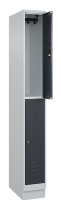 C+P Doppelstock-Spind 080310-29 Classic PLUS mit Sockel 2 Abt.250mm je 2 Fächer Drehriegel (HxBxT)1950x500x500mm 7035/7016