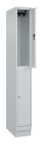 C+P Doppelstock-Spind 080310-29 Classic PLUS mit Sockel 2 Abt.250mm je 2 Fächer Drehriegel (HxBxT)1950x500x500mm 7035/7016