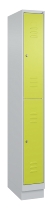 C+P Doppelstock-Spind 080310-29 Classic PLUS mit Sockel 2 Abt.250mm je 2 Fächer Drehriegel (HxBxT)1950x500x500mm 7035/7016
