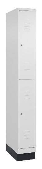 C+P Doppelstock-Spind 080310-29 Classic PLUS mit Sockel 2 Abt.250mm je 2 Fächer Drehriegel (HxBxT)1950x500x500mm 7035/7016