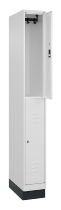 C+P Doppelstock-Spind 080310-29 Classic PLUS mit Sockel 2 Abt.250mm je 2 Fächer Drehriegel (HxBxT)1950x500x500mm 7035/7016