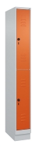 C+P Doppelstock-Spind 080310-29 Classic PLUS mit Sockel 2 Abt.250mm je 2 Fächer Drehriegel (HxBxT)1950x500x500mm 7035/7016
