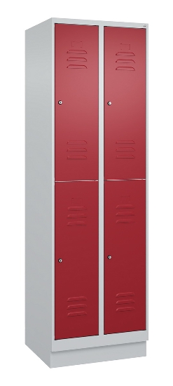 C+P Doppelstock-Spind 080320-22 Classic PLUS Sockel 2-Abt.400mm je 2 Fächer Sicherheits-Drehriegel (HxBxT)1950x800x500mm 7016/7035