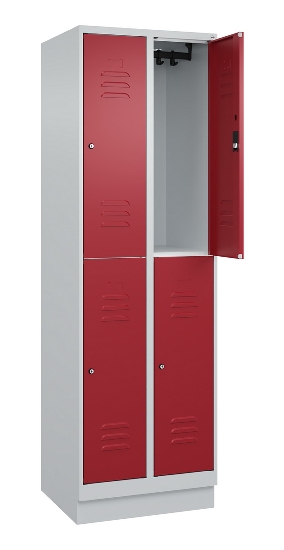 C+P Doppelstock-Spind 080320-22 Classic PLUS Sockel 2-Abt.400mm je 2 Fächer Sicherheits-Drehriegel (HxBxT)1950x800x500mm 7016/7035