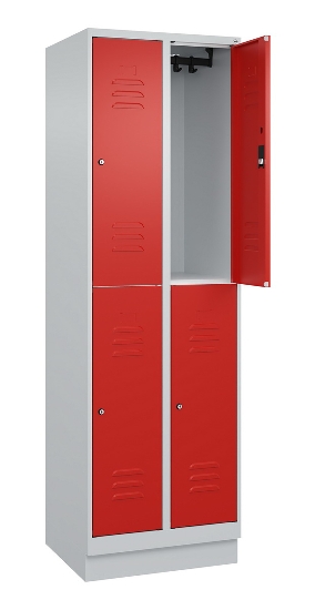 C+P Doppelstock-Spind 080320-22 Classic PLUS Sockel 2-Abt.400mm je 2 Fächer Sicherheits-Drehriegel (HxBxT)1950x800x500mm 7016/7035