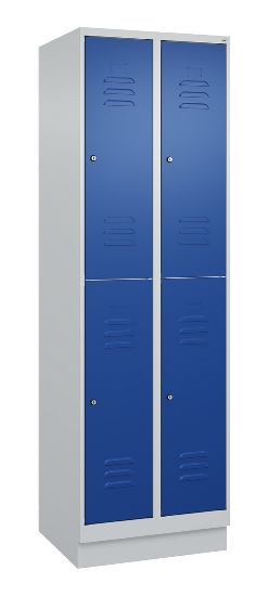 C+P Doppelstock-Spind 080320-22 Classic PLUS Sockel 2-Abt.400mm je 2 Fächer Sicherheits-Drehriegel (HxBxT)1950x800x500mm 7016/7035