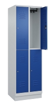 C+P Doppelstock-Spind 080320-22 Classic PLUS Sockel 2-Abt.400mm je 2 Fächer Sicherheits-Drehriegel (HxBxT)1950x800x500mm 7016/7035