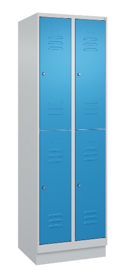 C+P Doppelstock-Spind 080320-22 Classic PLUS Sockel 2-Abt.400mm je 2 Fächer Sicherheits-Drehriegel (HxBxT)1950x800x500mm 7016/7035