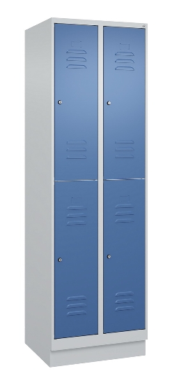 C+P Doppelstock-Spind 080320-22 Classic PLUS Sockel 2-Abt.400mm je 2 Fächer Sicherheits-Drehriegel (HxBxT)1950x800x500mm 7016/7035