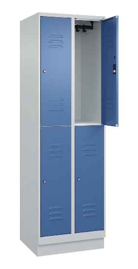 C+P Doppelstock-Spind 080320-22 Classic PLUS Sockel 2-Abt.400mm je 2 Fächer Sicherheits-Drehriegel (HxBxT)1950x800x500mm 7016/7035
