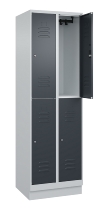 C+P Doppelstock-Spind 080320-22 Classic PLUS Sockel 2-Abt.400mm je 2 Fächer Sicherheits-Drehriegel (HxBxT)1950x800x500mm 7016/7035