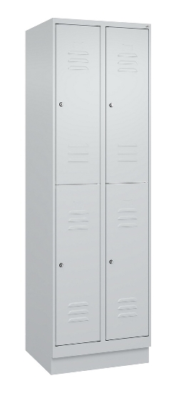 C+P Doppelstock-Spind 080320-22 Classic PLUS Sockel 2-Abt.400mm je 2 Fächer Sicherheits-Drehriegel (HxBxT)1950x800x500mm 7016/7035