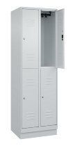 C+P Doppelstock-Spind 080320-22 Classic PLUS Sockel 2-Abt.400mm je 2 Fächer Sicherheits-Drehriegel (HxBxT)1950x800x500mm 7016/7035