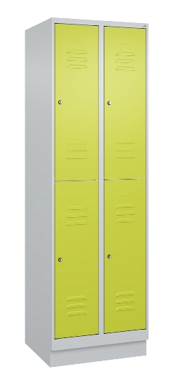 C+P Doppelstock-Spind 080320-22 Classic PLUS Sockel 2-Abt.400mm je 2 Fächer Sicherheits-Drehriegel (HxBxT)1950x800x500mm 7016/7035