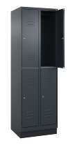 C+P Doppelstock-Spind 080320-22 Classic PLUS Sockel 2-Abt.400mm je 2 Fächer Sicherheits-Drehriegel (HxBxT)1950x800x500mm 7016/7035