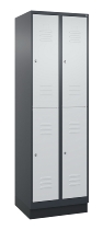 C+P Doppelstock-Spind 080320-22 Classic PLUS Sockel 2-Abt.400mm je 2 Fächer Sicherheits-Drehriegel (HxBxT)1950x800x500mm 7016/7035