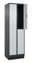 C+P Doppelstock-Spind 080320-22 Classic PLUS Sockel 2-Abt.400mm je 2 Fächer Sicherheits-Drehriegel (HxBxT)1950x800x500mm 7016/7035
