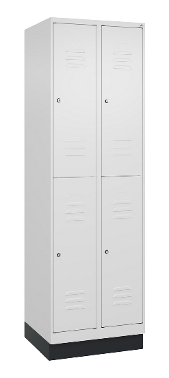C+P Doppelstock-Spind 080320-22 Classic PLUS Sockel 2-Abt.400mm je 2 Fächer Sicherheits-Drehriegel (HxBxT)1950x800x500mm 7016/7035