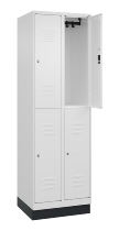 C+P Doppelstock-Spind 080320-22 Classic PLUS Sockel 2-Abt.400mm je 2 Fächer Sicherheits-Drehriegel (HxBxT)1950x800x500mm 7016/7035