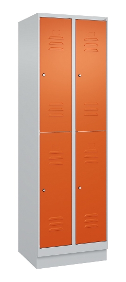 C+P Doppelstock-Spind 080320-22 Classic PLUS Sockel 2-Abt.400mm je 2 Fächer Sicherheits-Drehriegel (HxBxT)1950x800x500mm 7016/7035