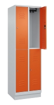 C+P Doppelstock-Spind 080320-22 Classic PLUS Sockel 2-Abt.400mm je 2 Fächer Sicherheits-Drehriegel (HxBxT)1950x800x500mm 7016/7035