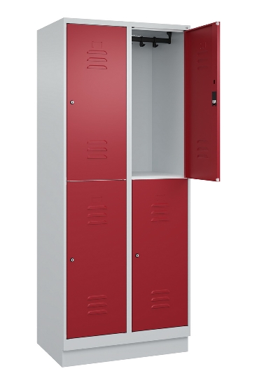 C+P Doppelstock-Spind 080320-22 Classic PLUS Sockel 2-Abt.400mm je 2 Fächer Sicherheits-Drehriegel (HxBxT)1950x800x500mm 7016/7035