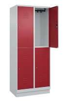 C+P Doppelstock-Spind 080320-22 Classic PLUS Sockel 2-Abt.400mm je 2 Fächer Sicherheits-Drehriegel (HxBxT)1950x800x500mm 7016/7035