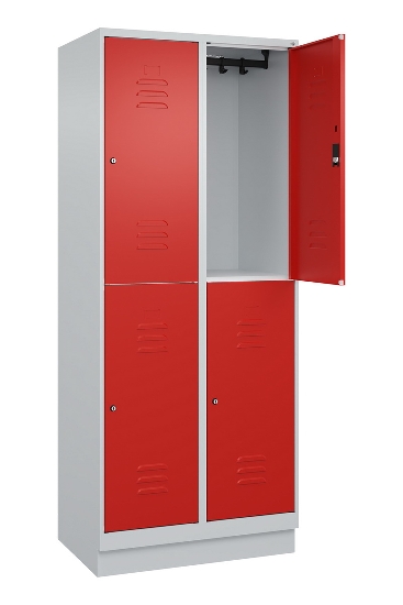 C+P Doppelstock-Spind 080320-22 Classic PLUS Sockel 2-Abt.400mm je 2 Fächer Sicherheits-Drehriegel (HxBxT)1950x800x500mm 7016/7035