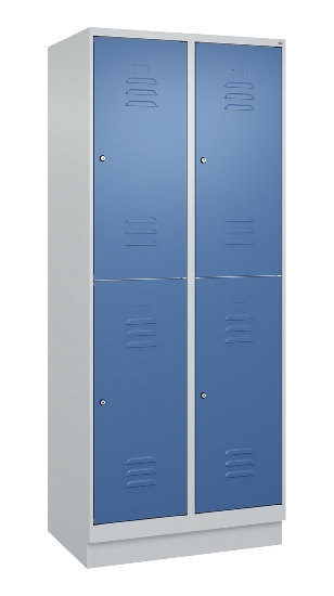 C+P Doppelstock-Spind 080320-22 Classic PLUS Sockel 2-Abt.400mm je 2 Fächer Sicherheits-Drehriegel (HxBxT)1950x800x500mm 7016/7035