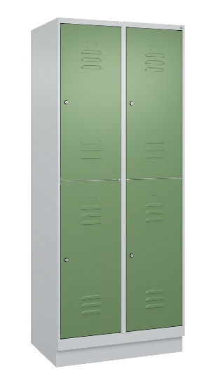 C+P Doppelstock-Spind 080320-22 Classic PLUS Sockel 2-Abt.400mm je 2 Fächer Sicherheits-Drehriegel (HxBxT)1950x800x500mm 7016/7035