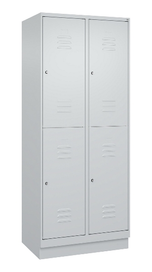 C+P Doppelstock-Spind 080320-22 Classic PLUS Sockel 2-Abt.400mm je 2 Fächer Sicherheits-Drehriegel (HxBxT)1950x800x500mm 7016/7035