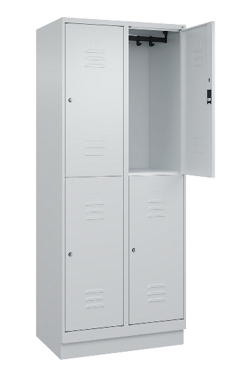 C+P Doppelstock-Spind 080320-22 Classic PLUS Sockel 2-Abt.400mm je 2 Fächer Sicherheits-Drehriegel (HxBxT)1950x800x500mm 7016/7035