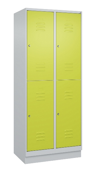 C+P Doppelstock-Spind 080320-22 Classic PLUS Sockel 2-Abt.400mm je 2 Fächer Sicherheits-Drehriegel (HxBxT)1950x800x500mm 7016/7035