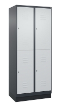 C+P Doppelstock-Spind 080320-22 Classic PLUS Sockel 2-Abt.400mm je 2 Fächer Sicherheits-Drehriegel (HxBxT)1950x800x500mm 7016/7035