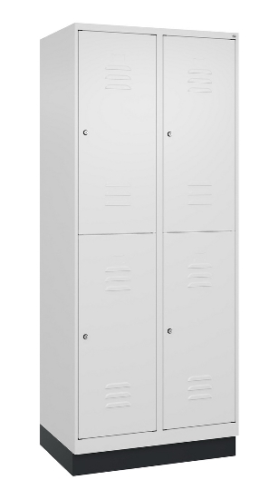 C+P Doppelstock-Spind 080320-22 Classic PLUS Sockel 2-Abt.400mm je 2 Fächer Sicherheits-Drehriegel (HxBxT)1950x800x500mm 7016/7035