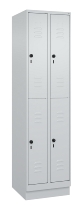 C+P Doppelstock-Spind 080310-29 Classic PLUS mit Sockel 2 Abt.250mm je 2 Fächer Drehriegel (HxBxT)1950x500x500mm 7035/7016