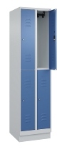 C+P Doppelstock-Spind 080310-29 Classic PLUS mit Sockel 2 Abt.250mm je 2 Fächer Drehriegel (HxBxT)1950x500x500mm 7035/7016