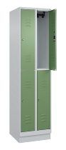 C+P Doppelstock-Spind 080310-29 Classic PLUS mit Sockel 2 Abt.250mm je 2 Fächer Drehriegel (HxBxT)1950x500x500mm 7035/7016