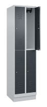 C+P Doppelstock-Spind 080310-29 Classic PLUS mit Sockel 2 Abt.250mm je 2 Fächer Drehriegel (HxBxT)1950x500x500mm 7035/7016