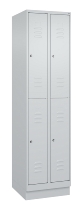 C+P Doppelstock-Spind 080310-29 Classic PLUS mit Sockel 2 Abt.250mm je 2 Fächer Drehriegel (HxBxT)1950x500x500mm 7035/7016