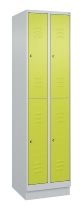 C+P Doppelstock-Spind 080310-29 Classic PLUS mit Sockel 2 Abt.250mm je 2 Fächer Drehriegel (HxBxT)1950x500x500mm 7035/7016