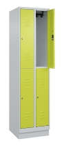 C+P Doppelstock-Spind 080310-29 Classic PLUS mit Sockel 2 Abt.250mm je 2 Fächer Drehriegel (HxBxT)1950x500x500mm 7035/7016