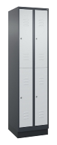 C+P Doppelstock-Spind 080310-29 Classic PLUS mit Sockel 2 Abt.250mm je 2 Fächer Drehriegel (HxBxT)1950x500x500mm 7035/7016