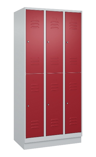C+P Doppelstock-Spind 080320-22 Classic PLUS Sockel 2-Abt.400mm je 2 Fächer Sicherheits-Drehriegel (HxBxT)1950x800x500mm 7016/7035