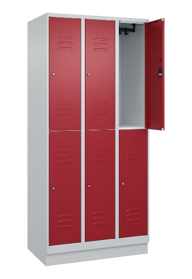 C+P Doppelstock-Spind 080320-22 Classic PLUS Sockel 2-Abt.400mm je 2 Fächer Sicherheits-Drehriegel (HxBxT)1950x800x500mm 7016/7035