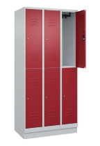 C+P Doppelstock-Spind 080320-22 Classic PLUS Sockel 2-Abt.400mm je 2 Fächer Sicherheits-Drehriegel (HxBxT)1950x800x500mm 7016/7035