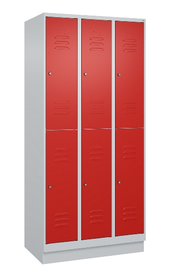 C+P Doppelstock-Spind 080320-22 Classic PLUS Sockel 2-Abt.400mm je 2 Fächer Sicherheits-Drehriegel (HxBxT)1950x800x500mm 7016/7035
