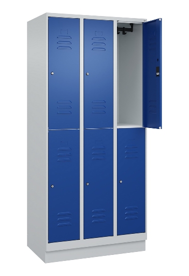 C+P Doppelstock-Spind 080320-22 Classic PLUS Sockel 2-Abt.400mm je 2 Fächer Sicherheits-Drehriegel (HxBxT)1950x800x500mm 7016/7035