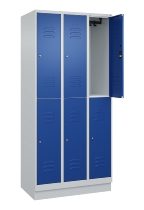 C+P Doppelstock-Spind 080320-22 Classic PLUS Sockel 2-Abt.400mm je 2 Fächer Sicherheits-Drehriegel (HxBxT)1950x800x500mm 7016/7035